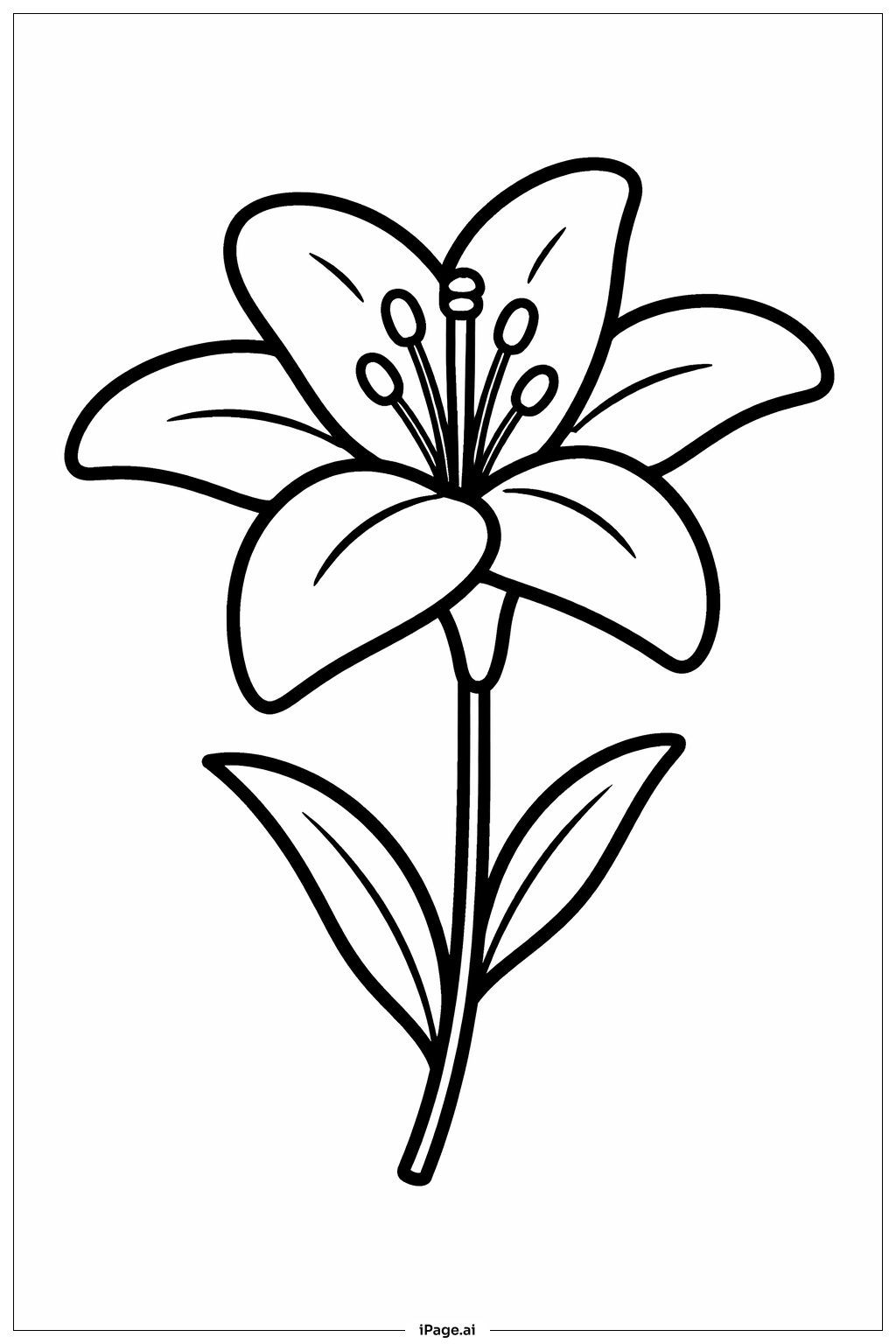  复活百合大图填色页 