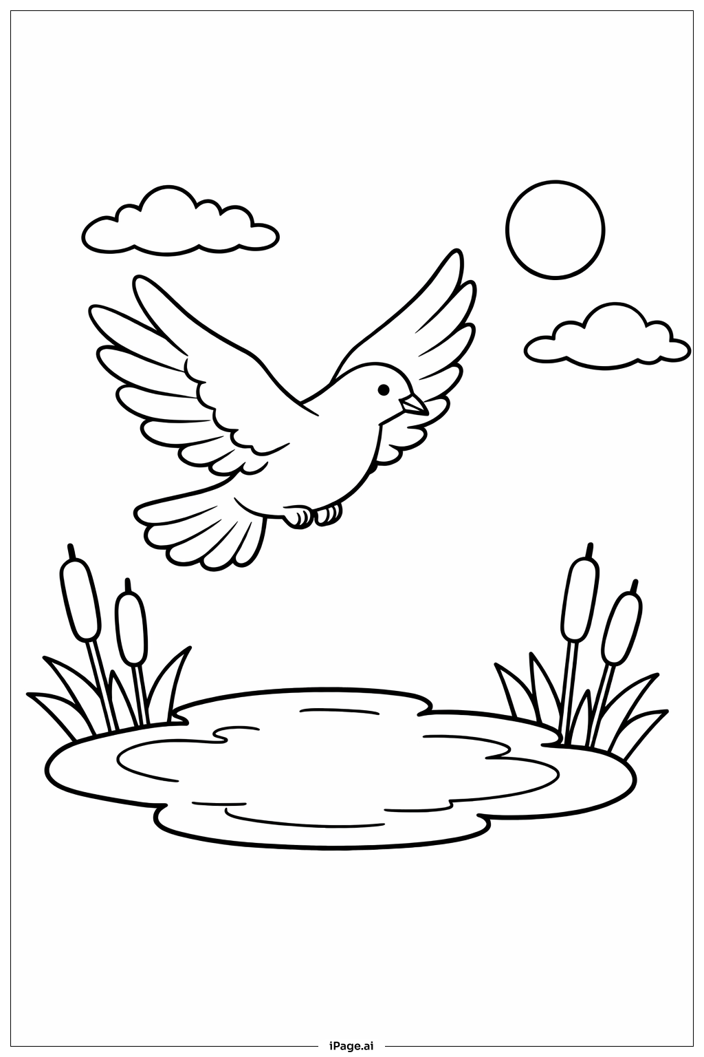 Resurrection Peaceful Dove Scene Coloring Page