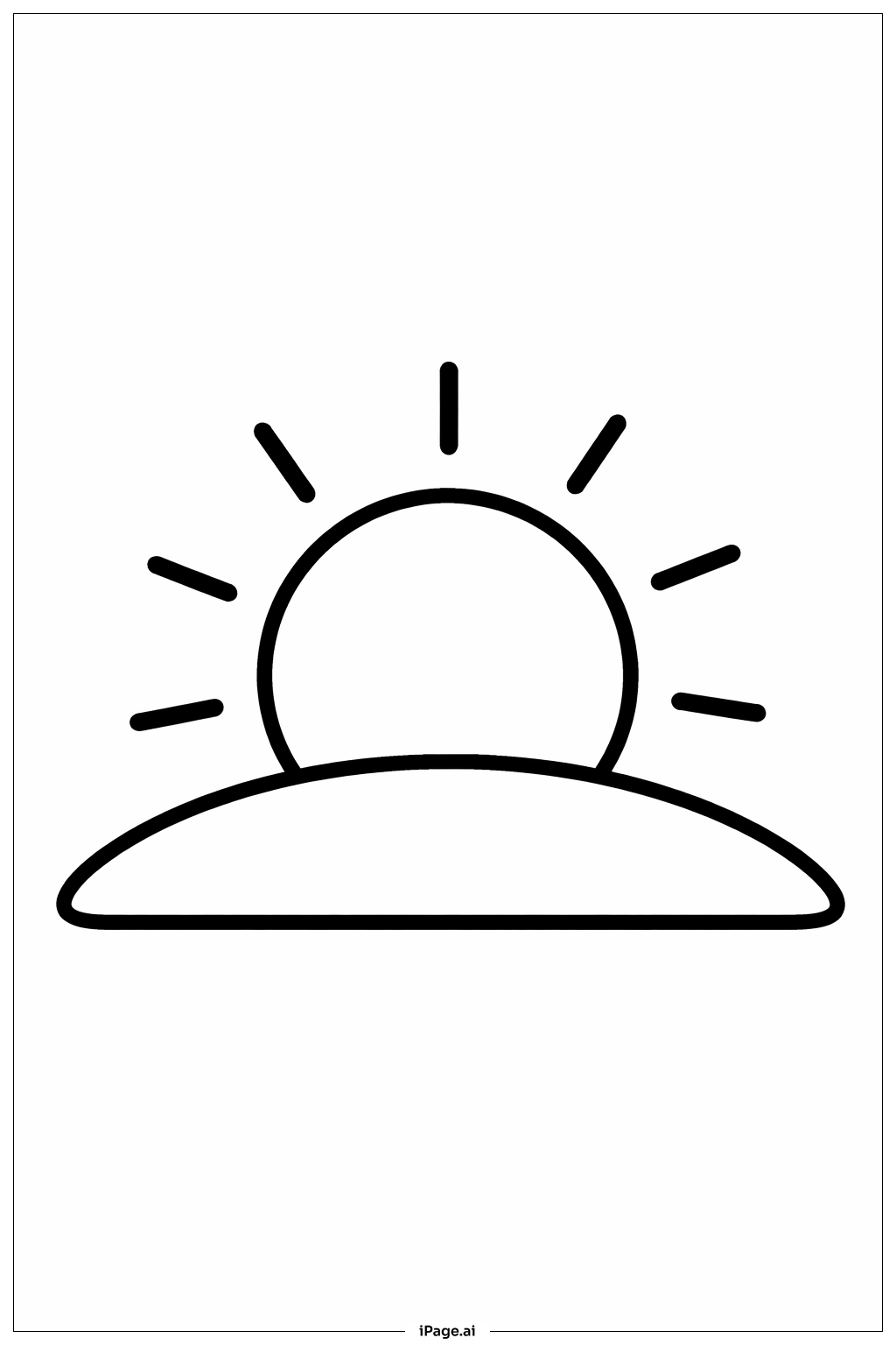  复活节日出简笔画填色页 