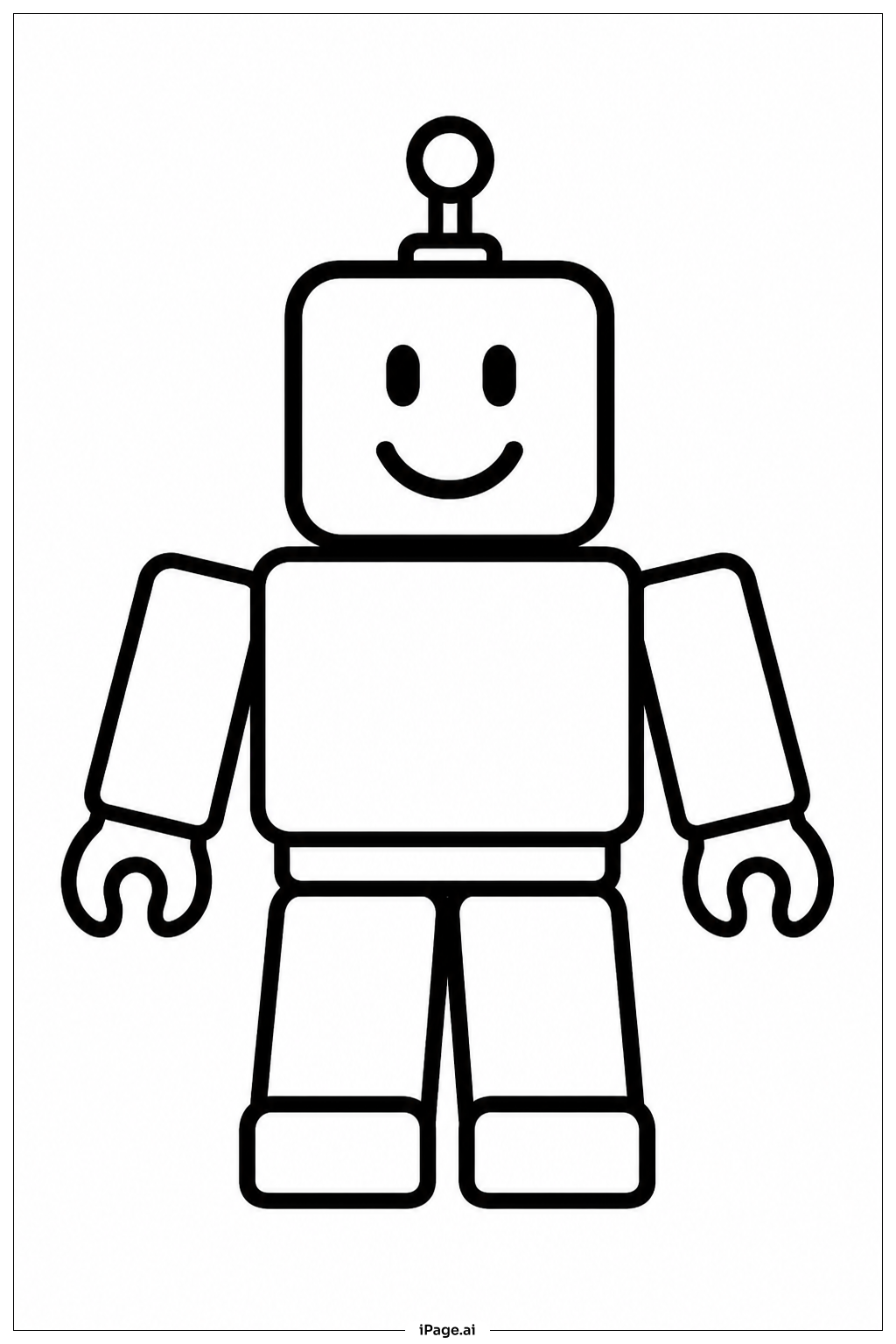 Roblox 웃는 로봇 색칠공부 페이지