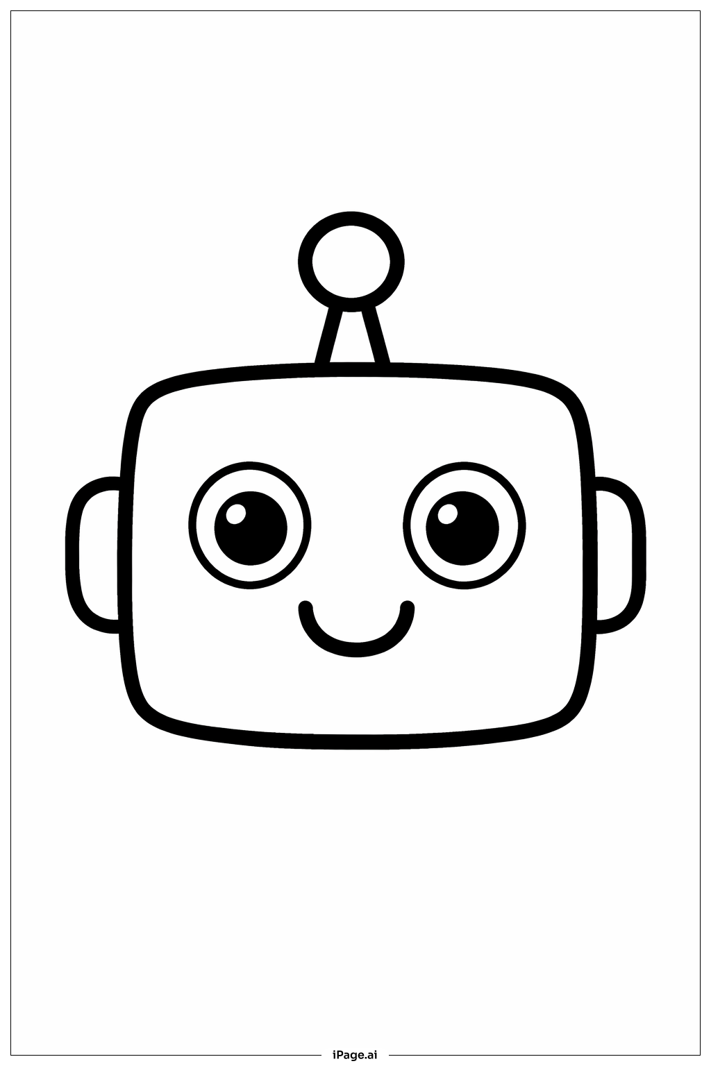  Page de coloriage Emoji visage de robot 