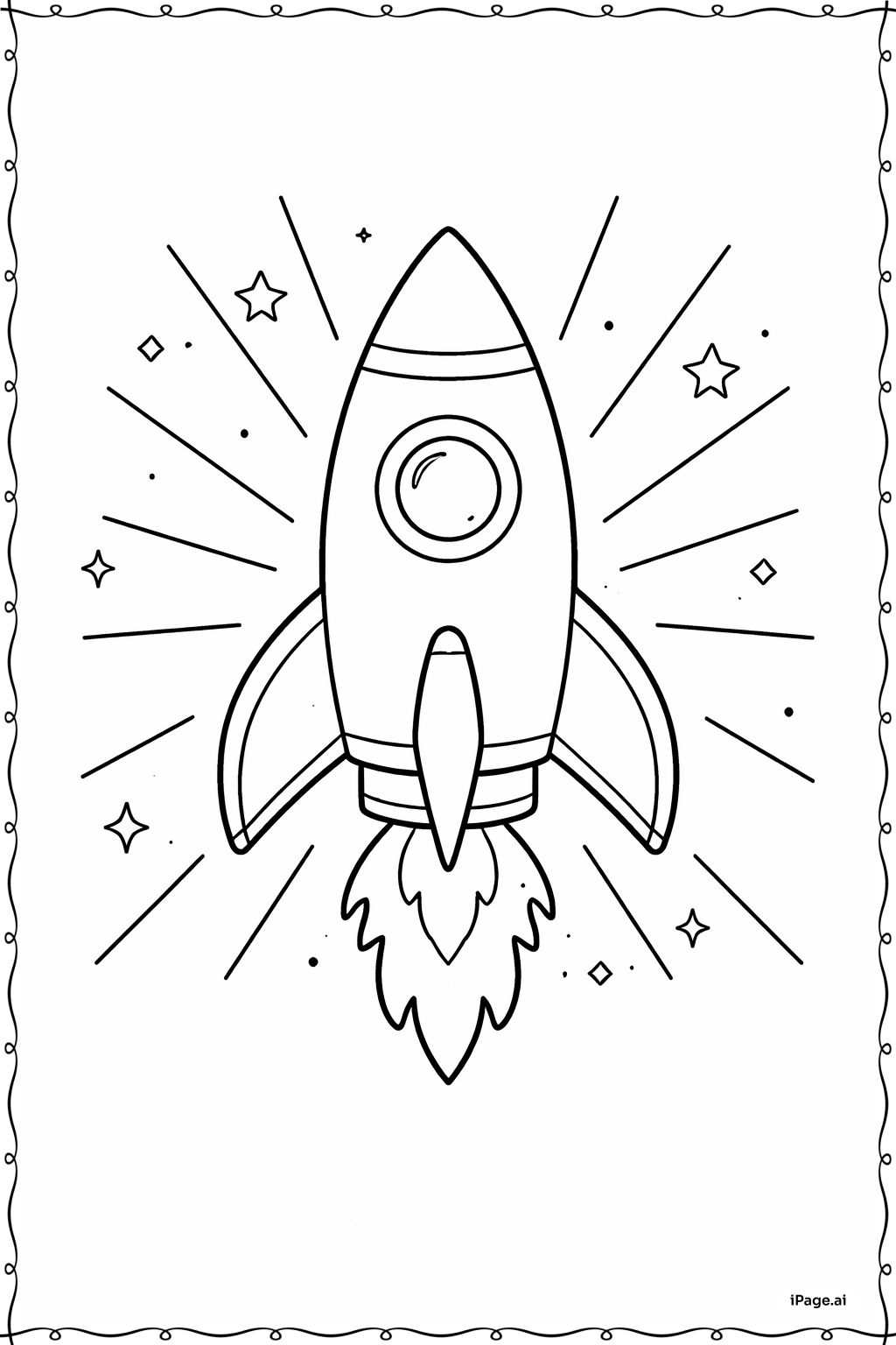 火箭船正面爆发图填色页