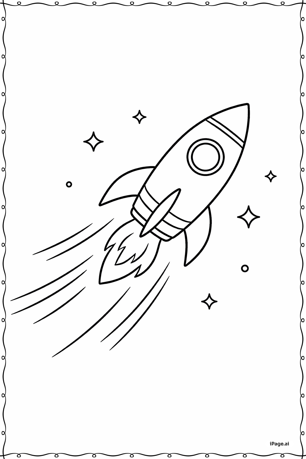 Page de coloriage Lignes de mouvement du vaisseau spatial