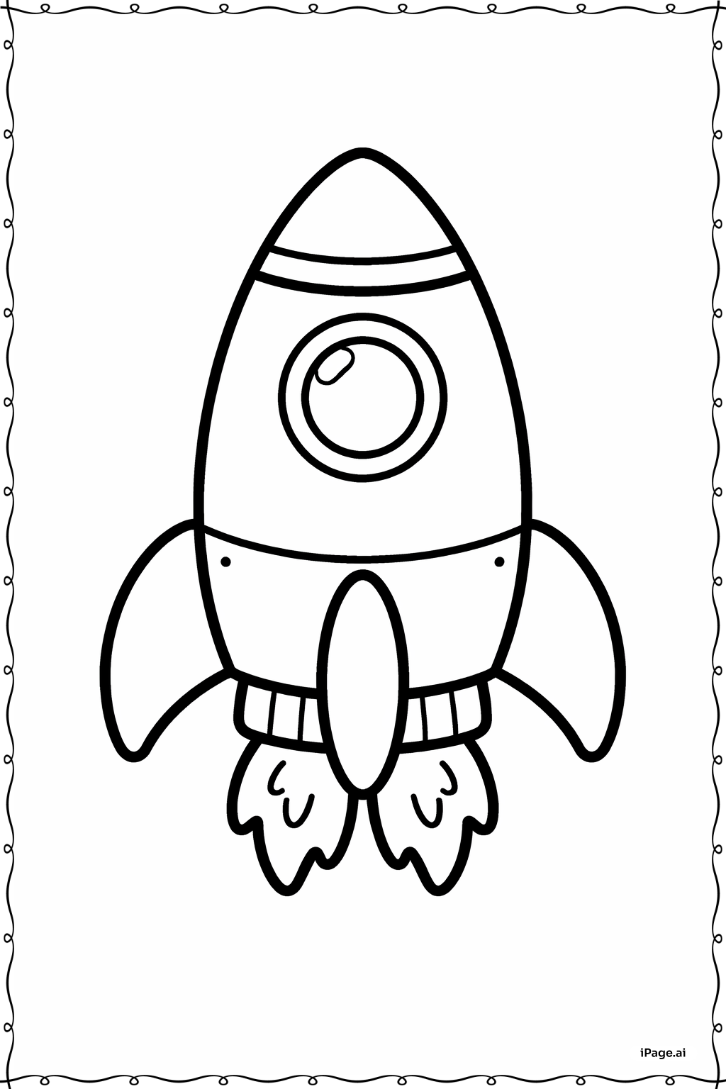  Página para colorear de Nave Cohete de Nariz Corta 