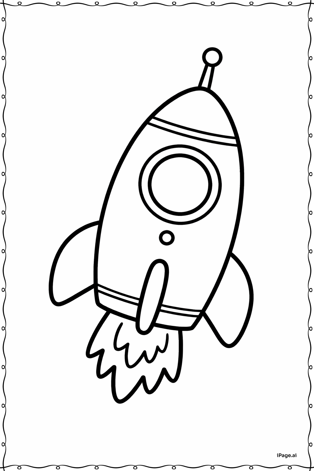  Página para colorear de Nave espacial con antena 