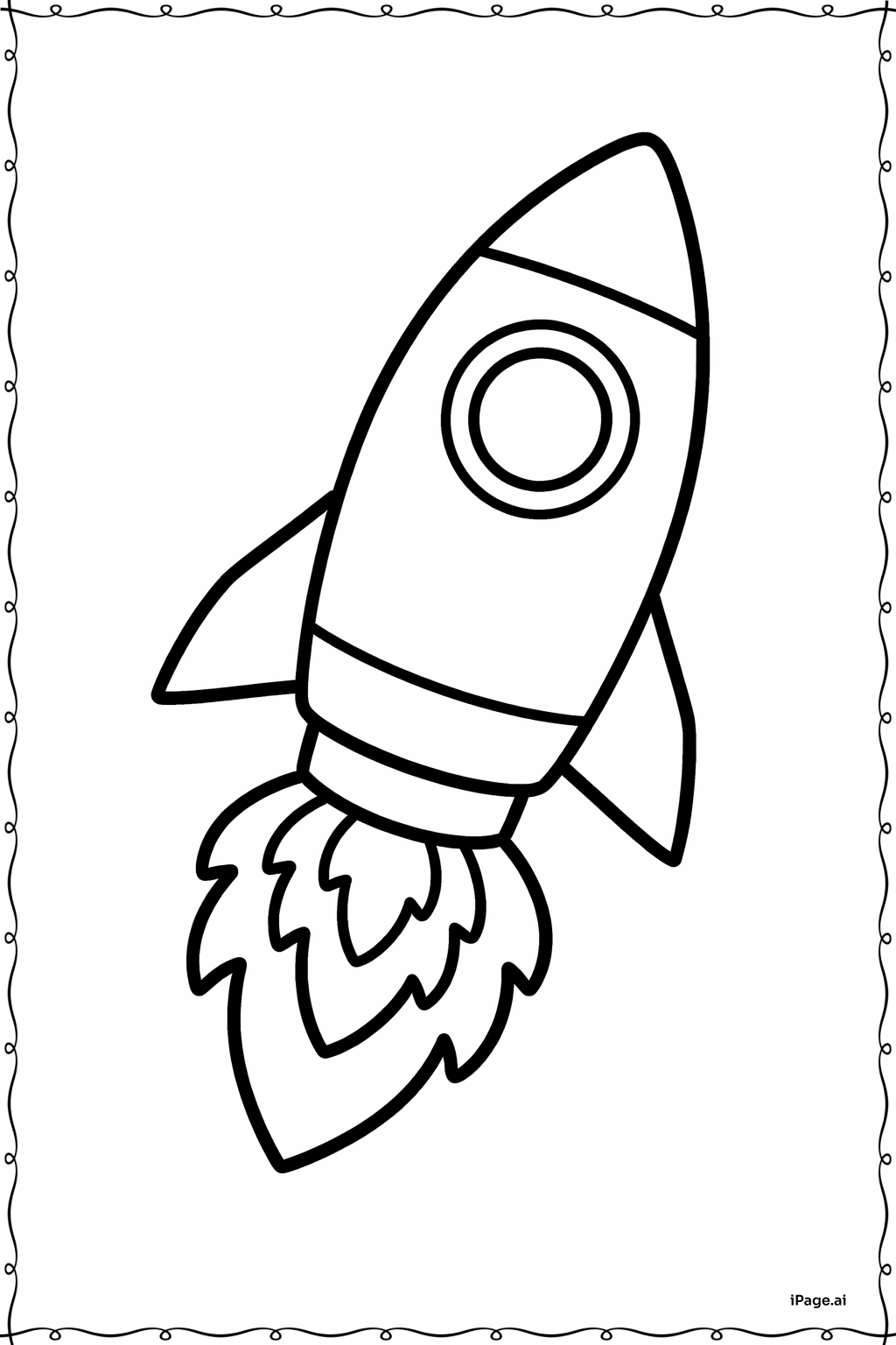  Página para colorear de Cohete con Llama 