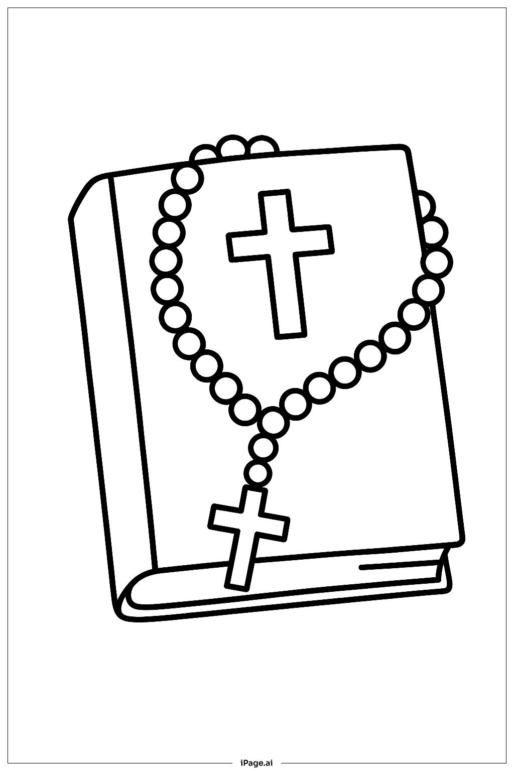  Rosary Around A Bible Coloring Page 