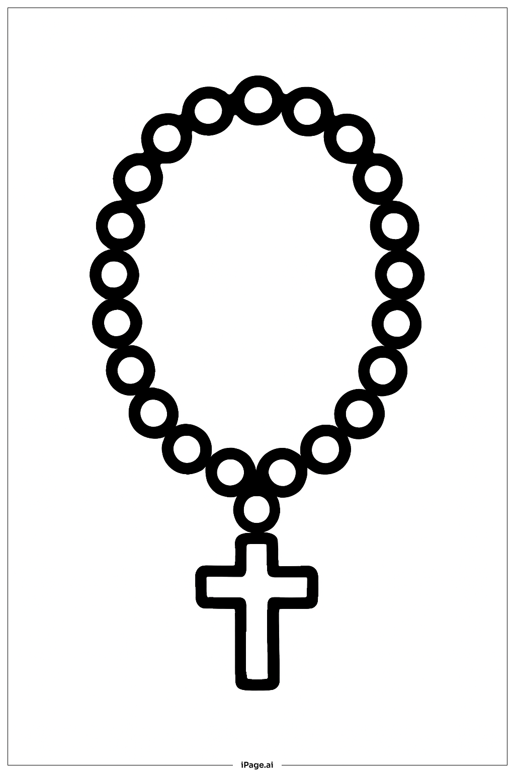  Rosary In Oval Shape Coloring Page 