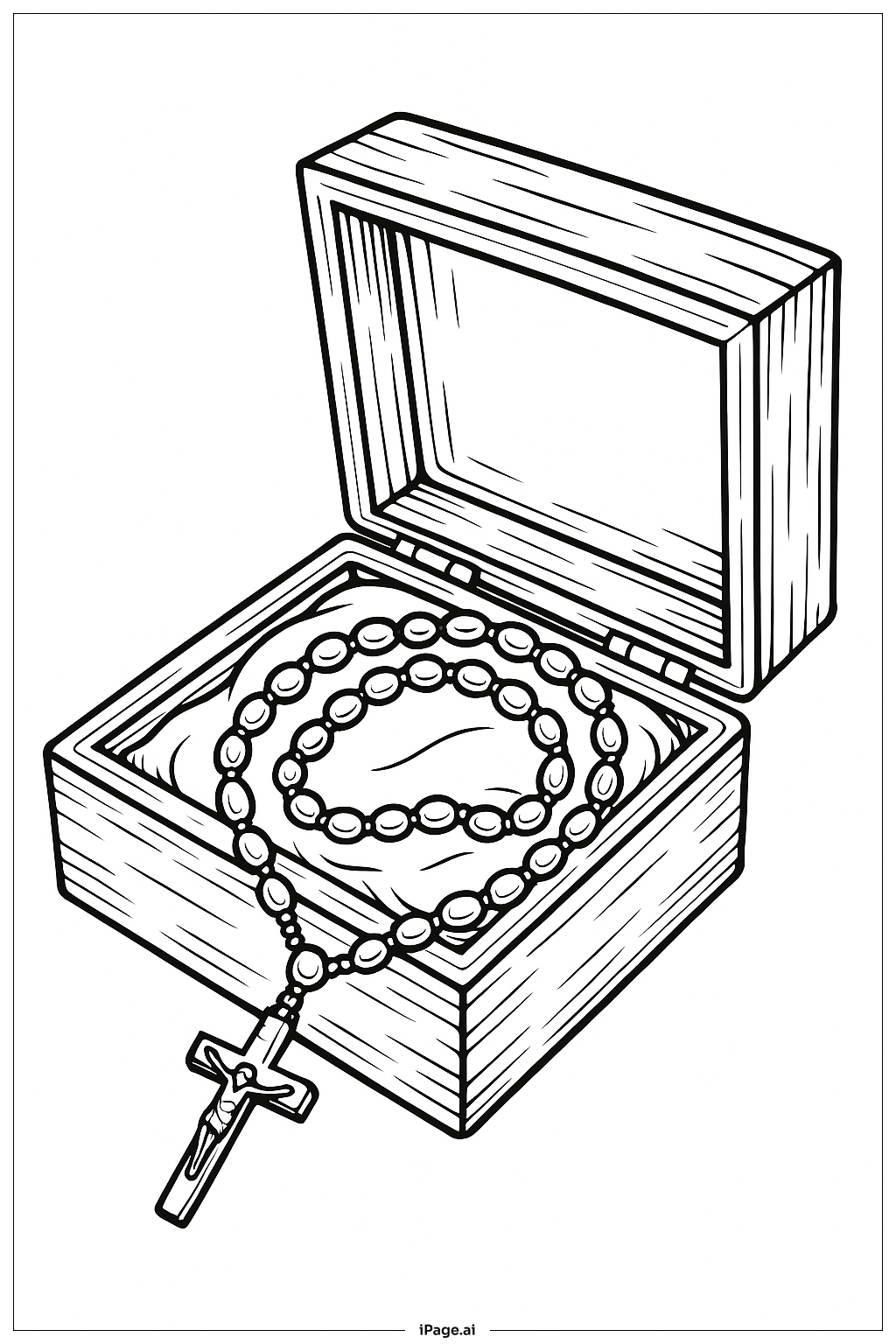  Rosary In Wooden Box Coloring Page 