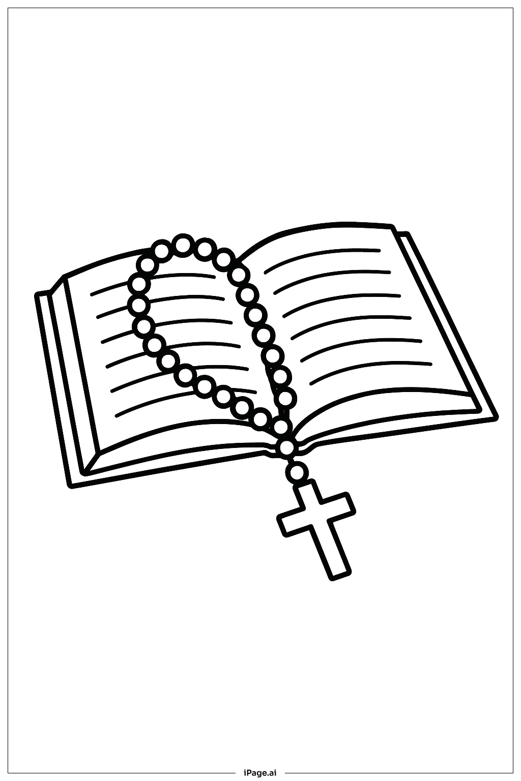  Rosary On Open Bible Coloring Page 