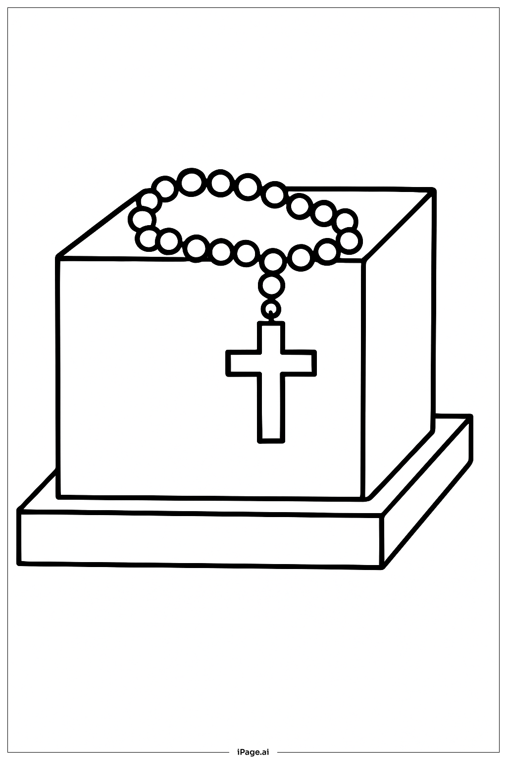  Rosary On Simple Altar Coloring Page 