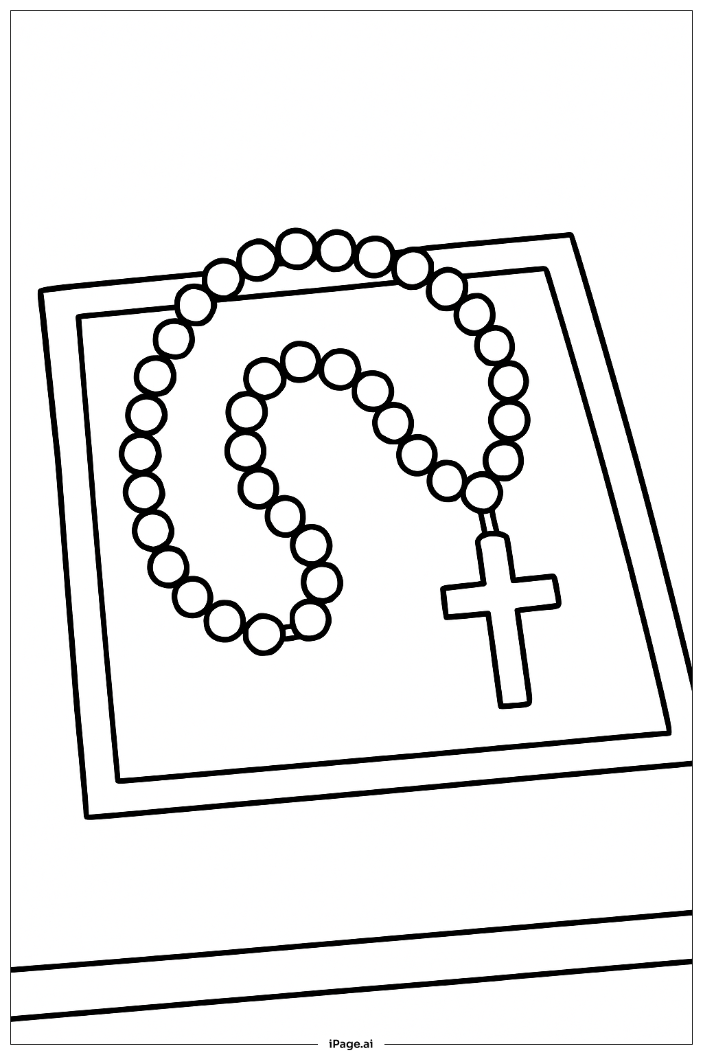  Rosary On Table Mat Coloring Page 