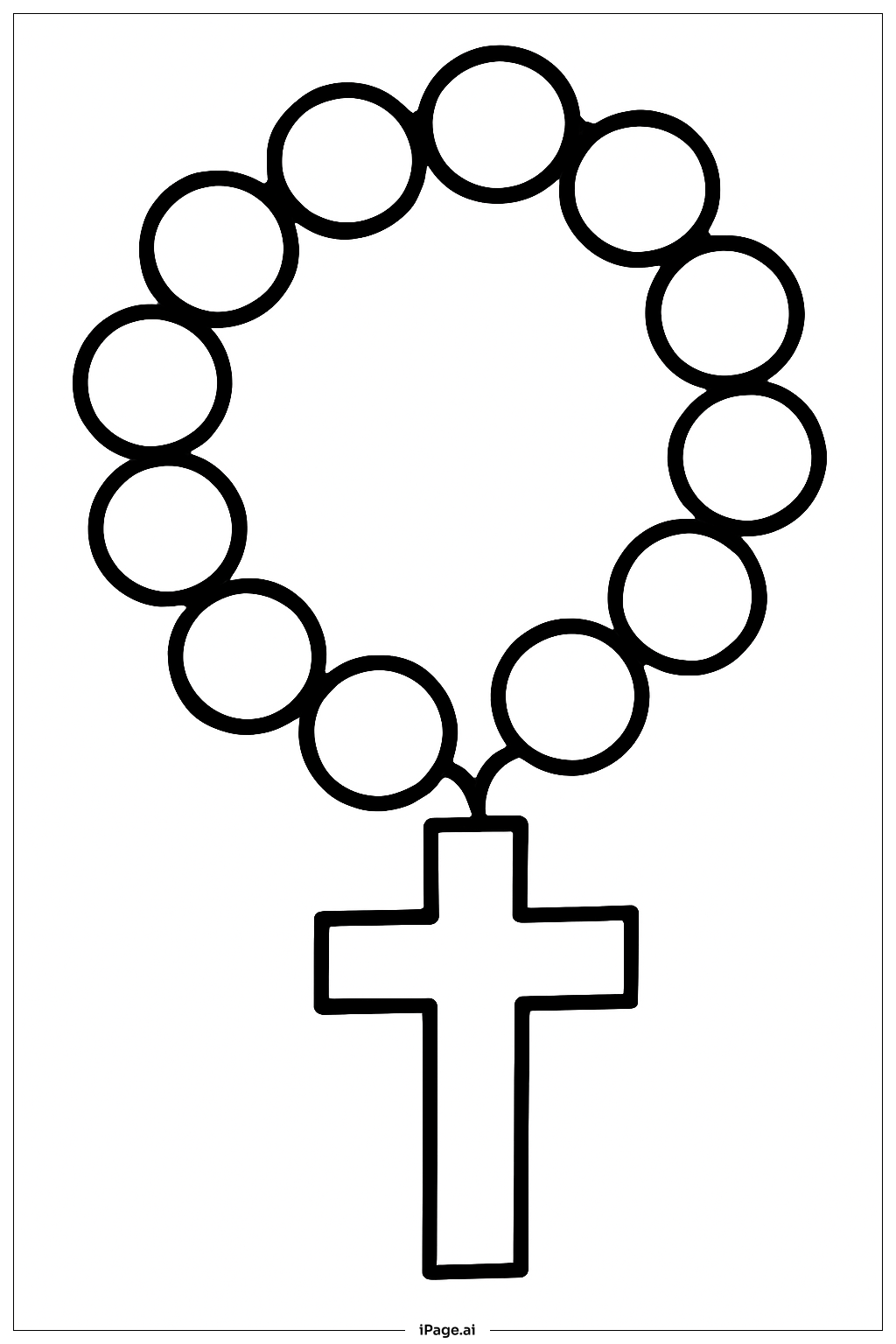  Rosary With Big Beads Coloring Page 