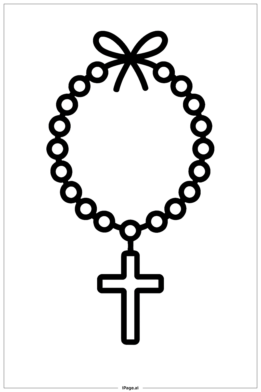  Rosary With Bow Knot Coloring Page 