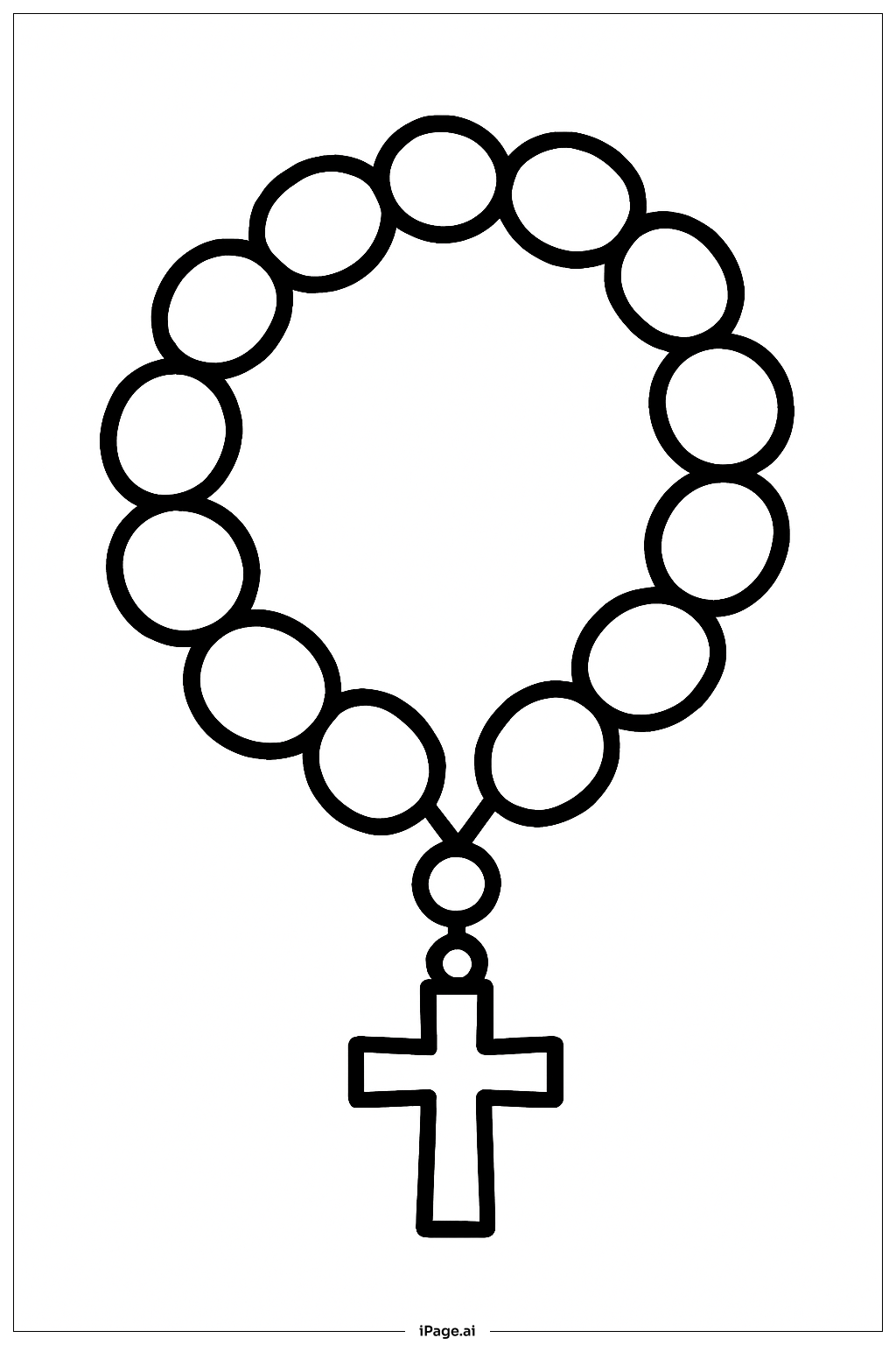  Rosary With Cross Charm Coloring Page 