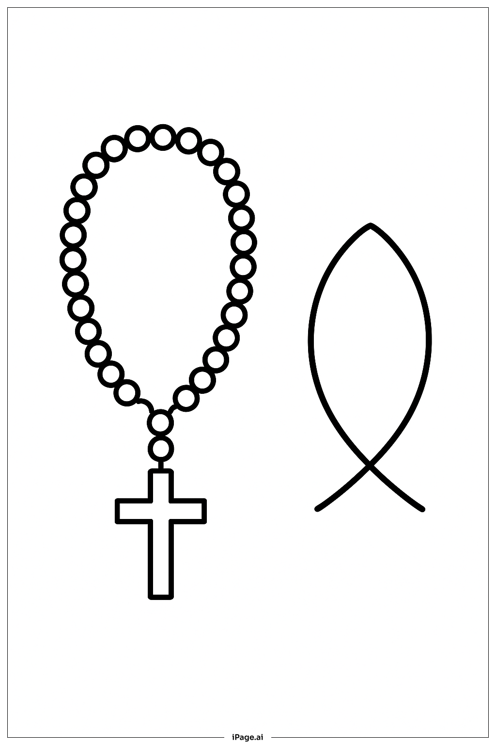  Rosary With Fish Symbol Coloring Page 
