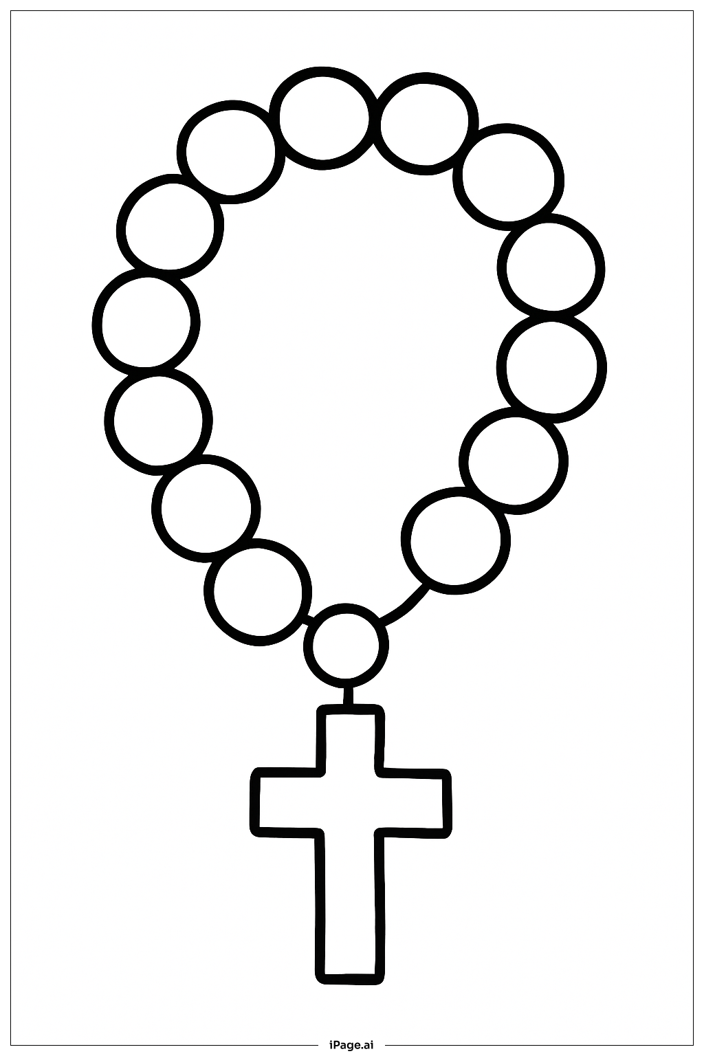  Rosary With Large Beads Coloring Page 