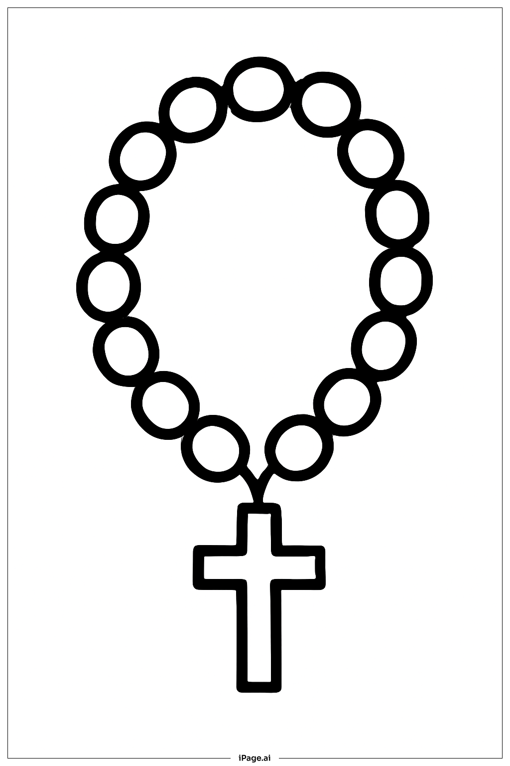  Rosary With Plain Crucifix Coloring Page 