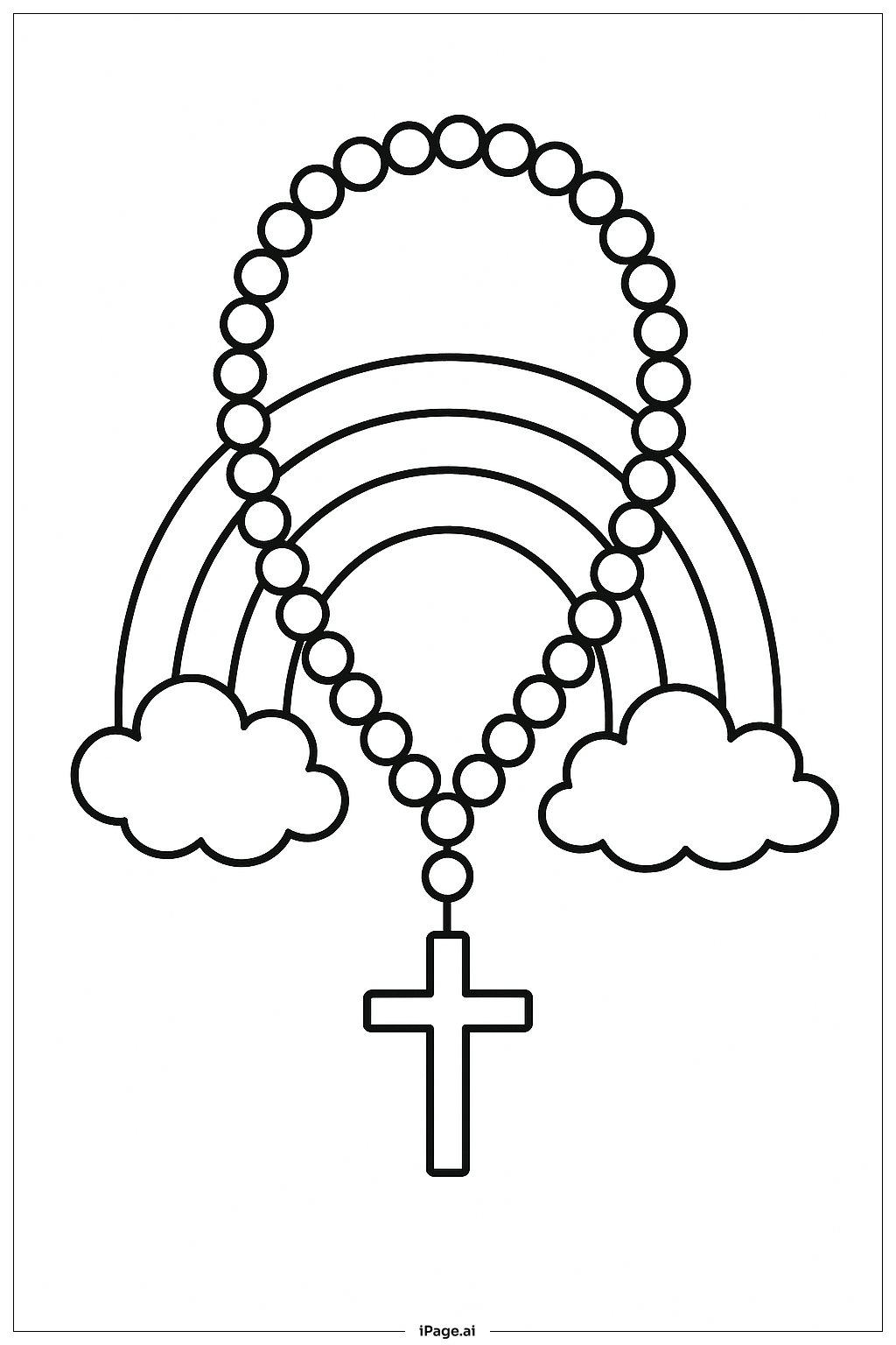 Rosary With Rainbow Arcs Coloring Page 
