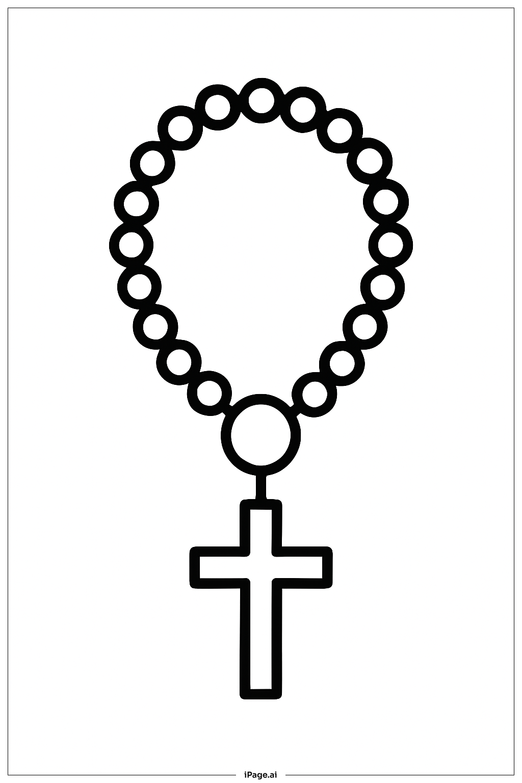  Rosary With Simple Medallion Coloring Page 