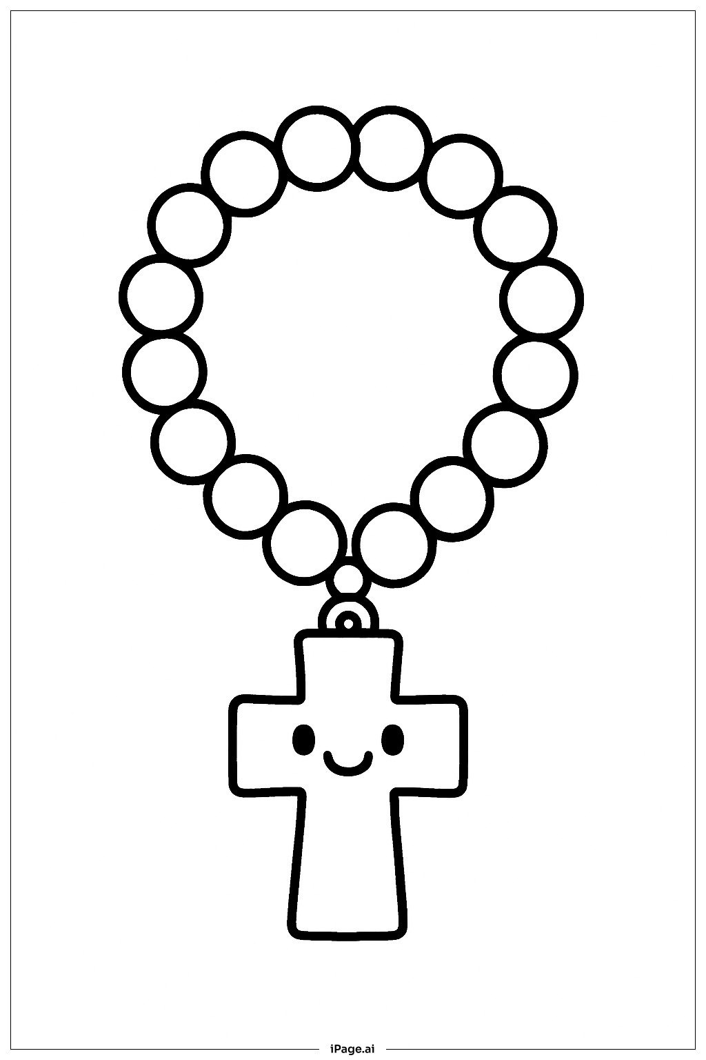  Rosary With Smiling Cross Coloring Page 