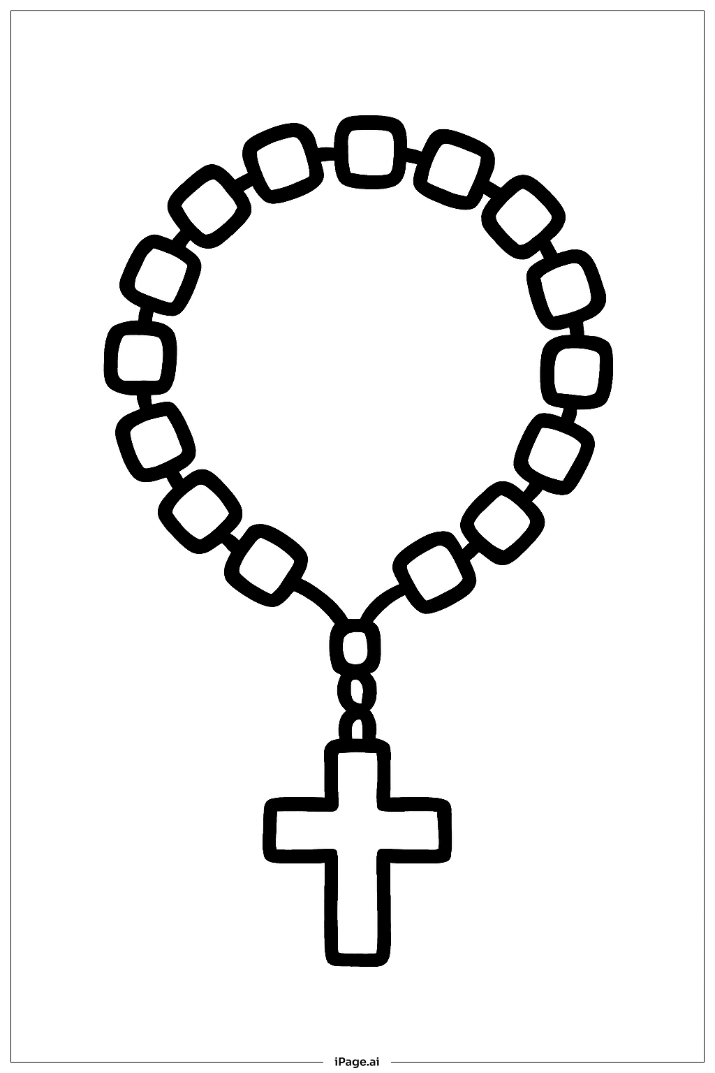  Rosary With Square Beads Coloring Page 