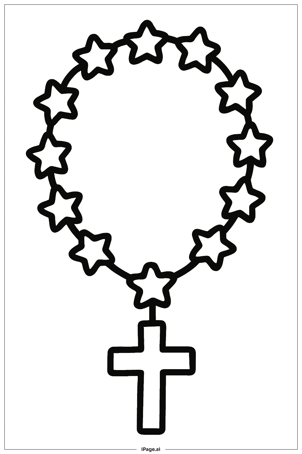  Rosary With Star Beads Coloring Page 