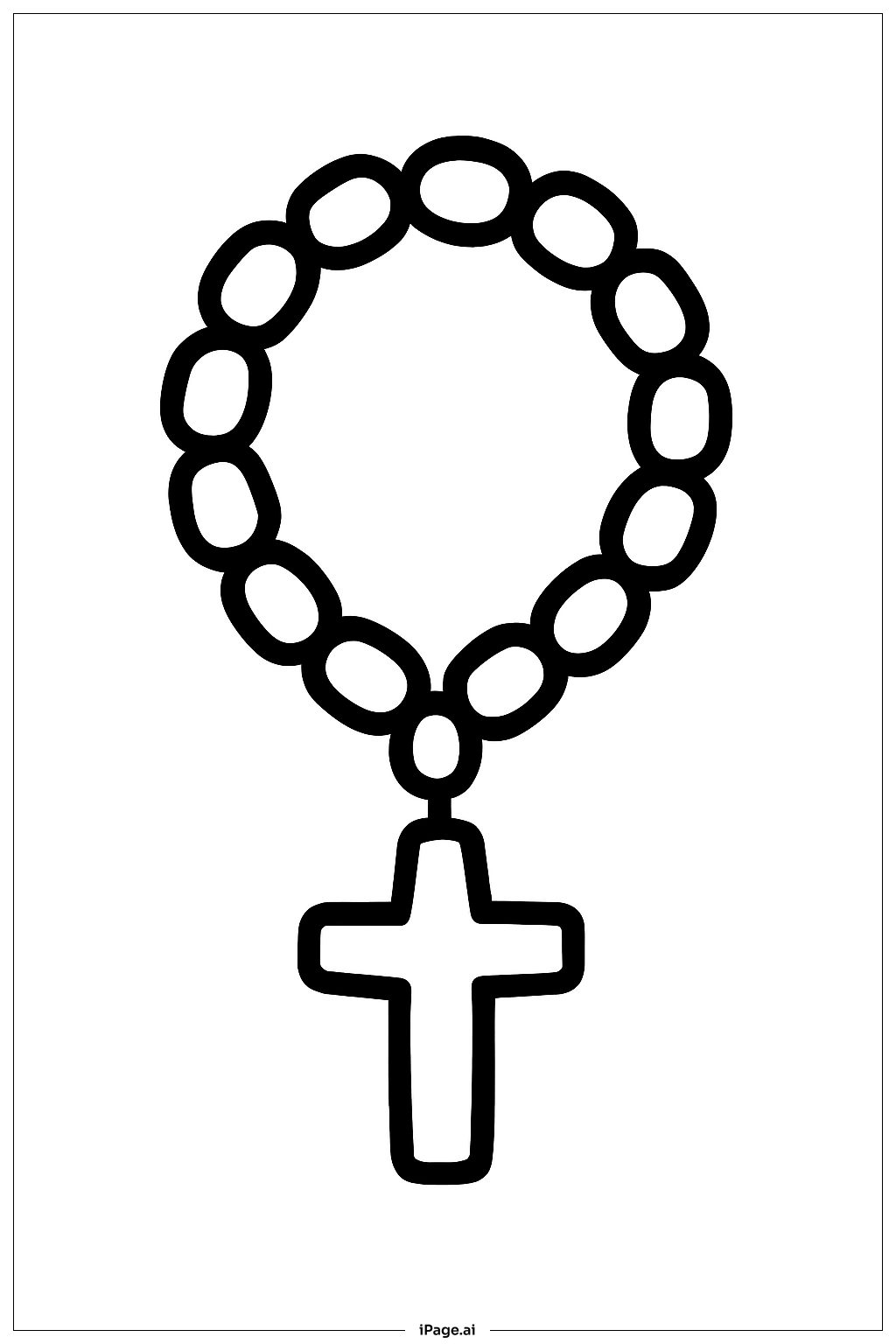  Rosary With Star Cross Coloring Page 