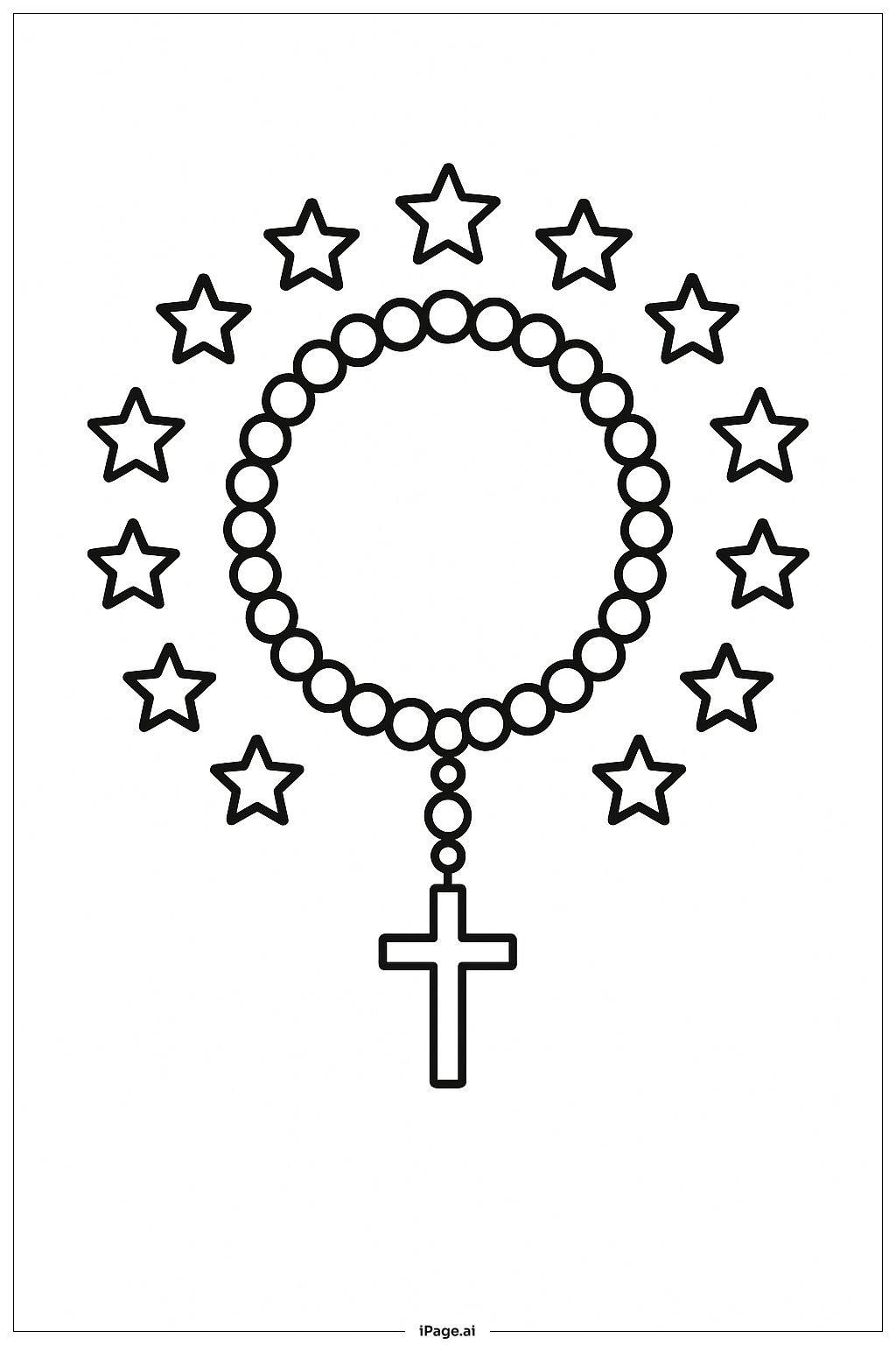  Rosary With Starry Halo Coloring Page 