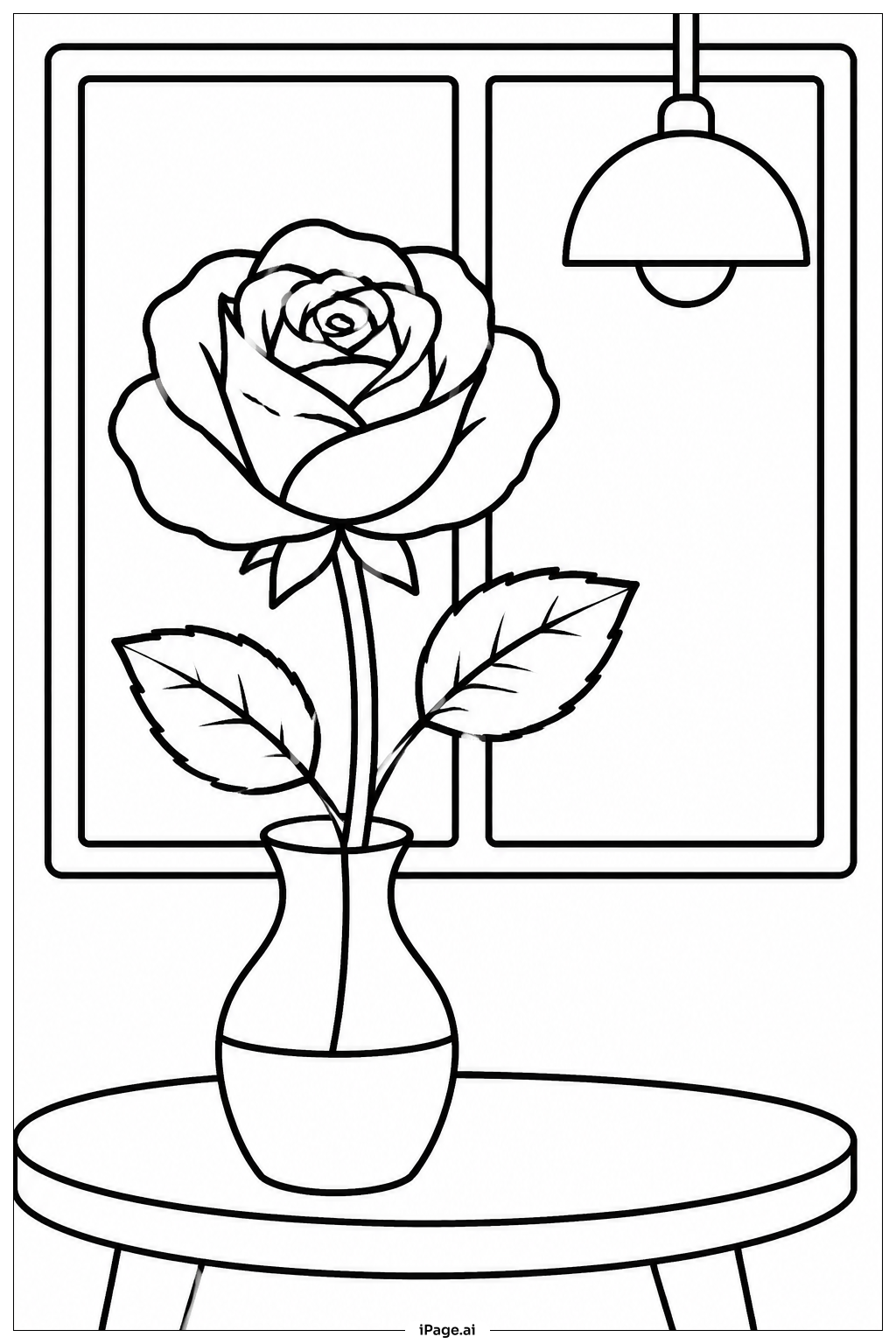 Rose Ausmalseite