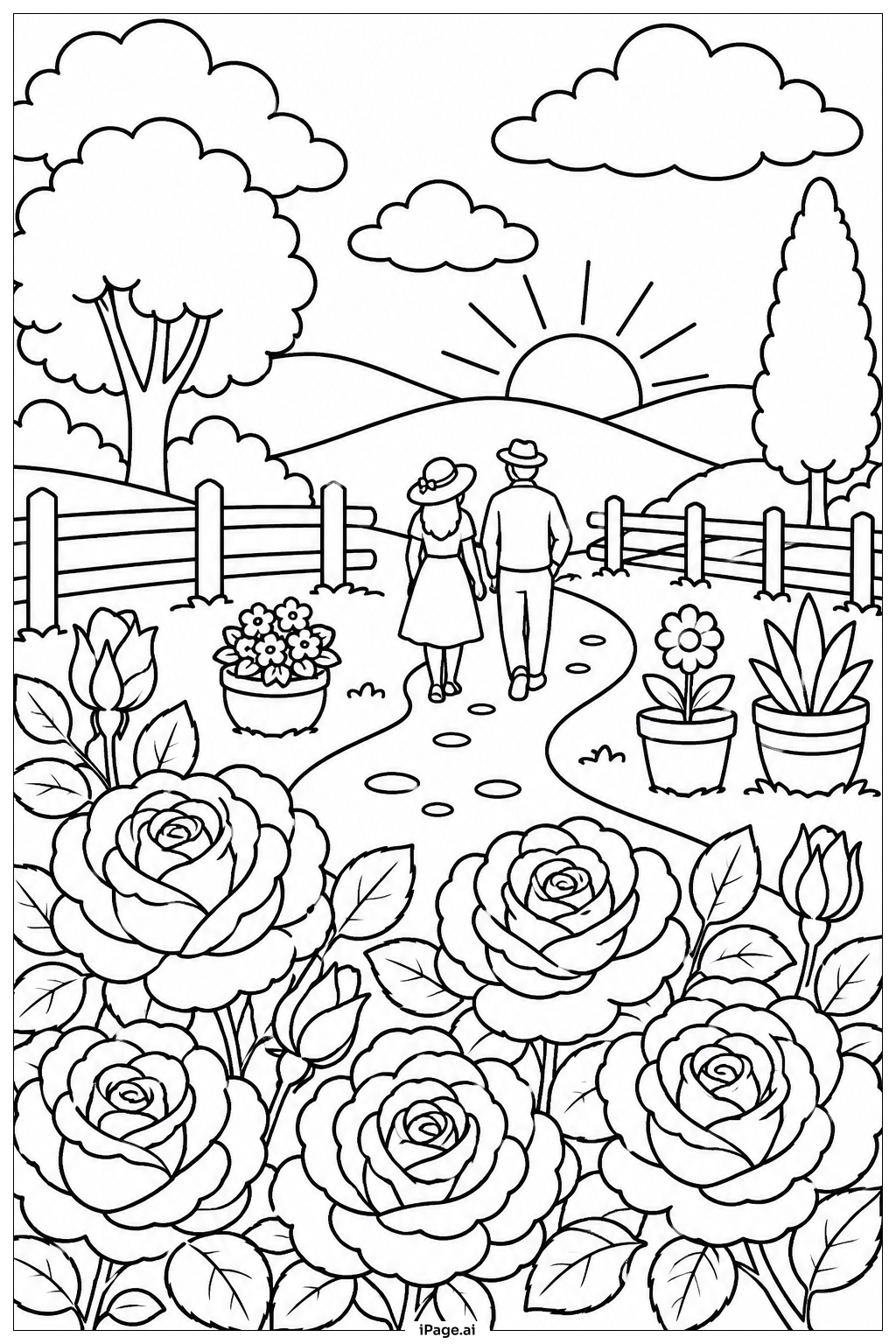 Página para colorear de Rosa