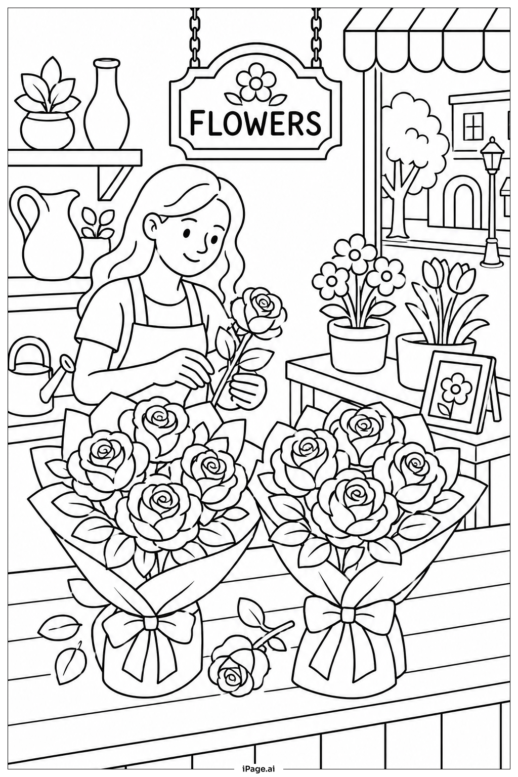 Page de coloriage Rose