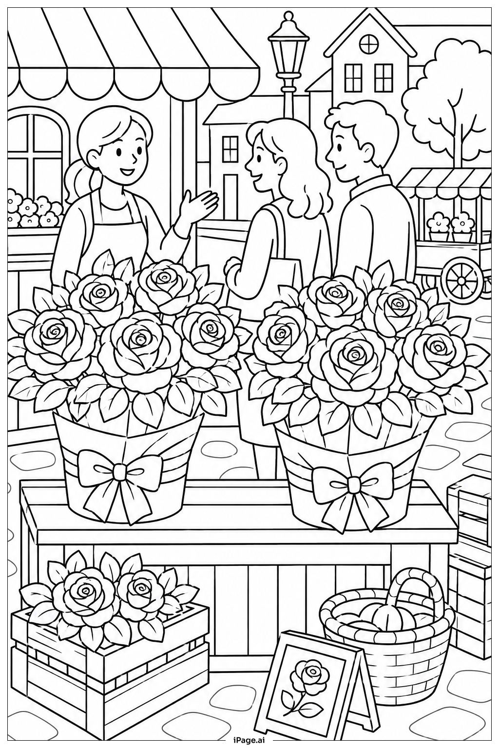 玫瑰填色页