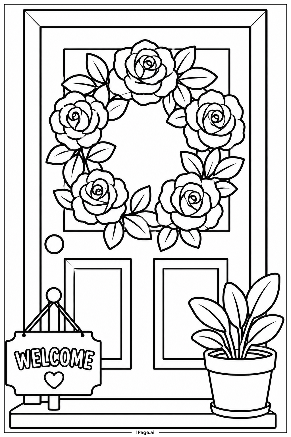 Page de coloriage Rose