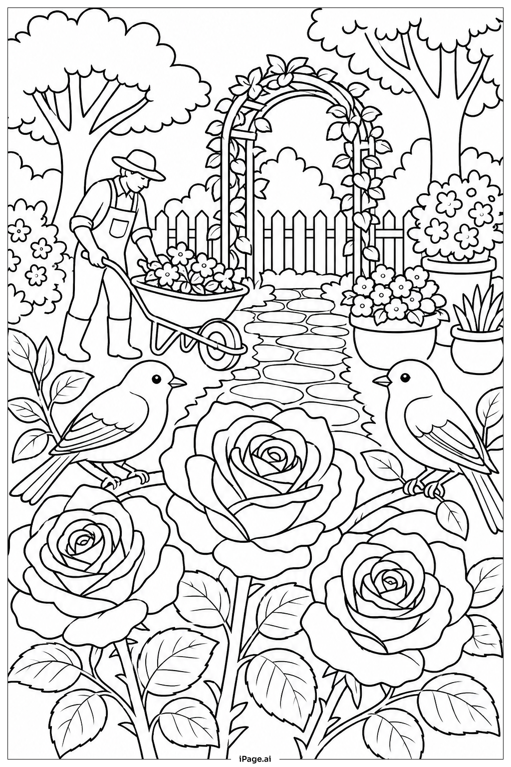 Página para colorear de Rosa
