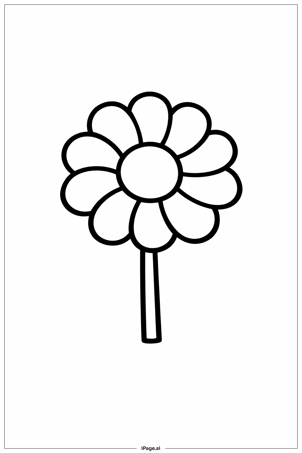 Round Blossom Flowers Coloring Page