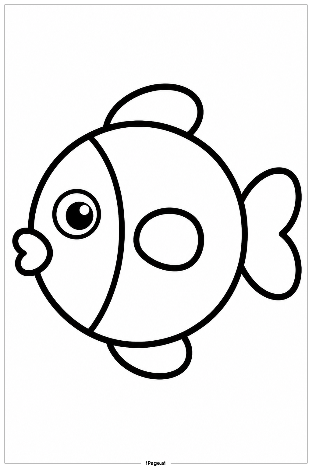 Página para colorir de Peixe Redondo