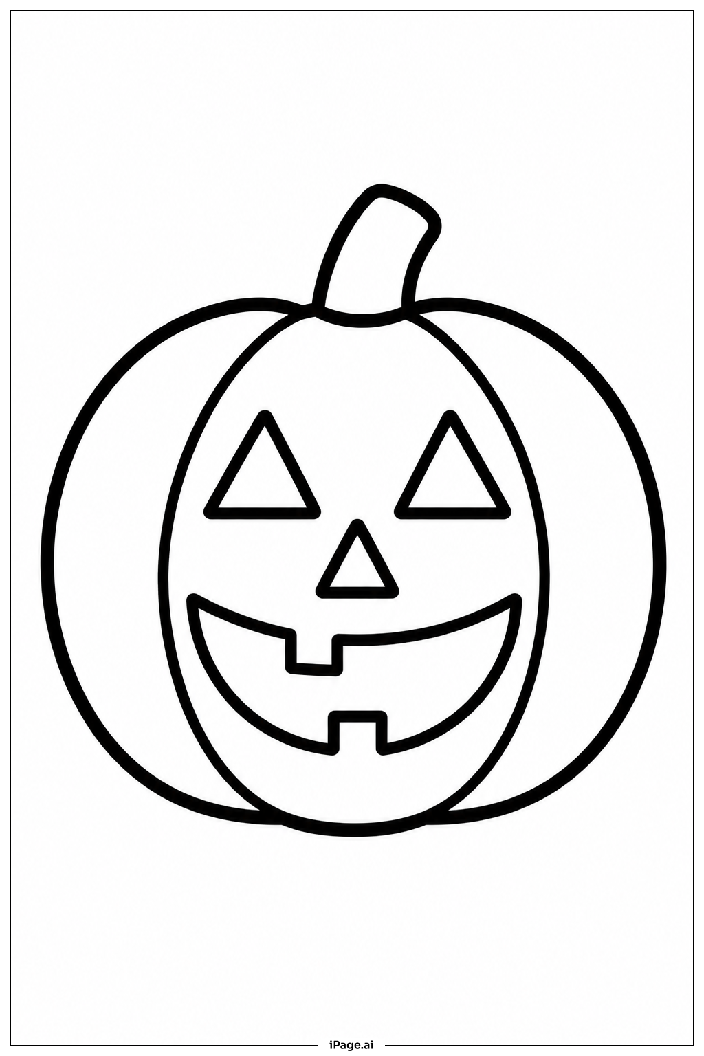  Página para colorir de Abóbora de Halloween Redonda 