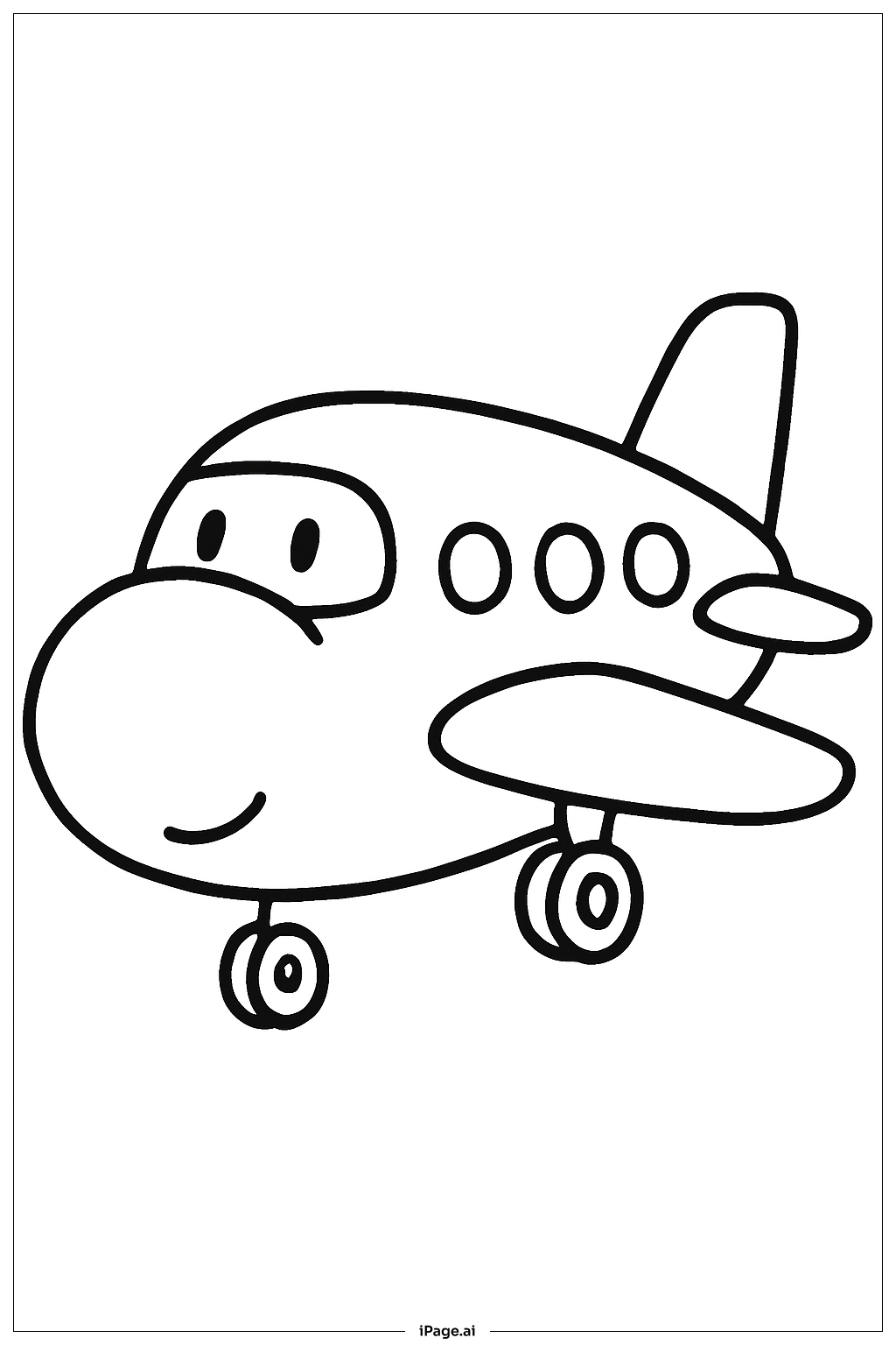  둥근 코 비행기 색칠공부 페이지 