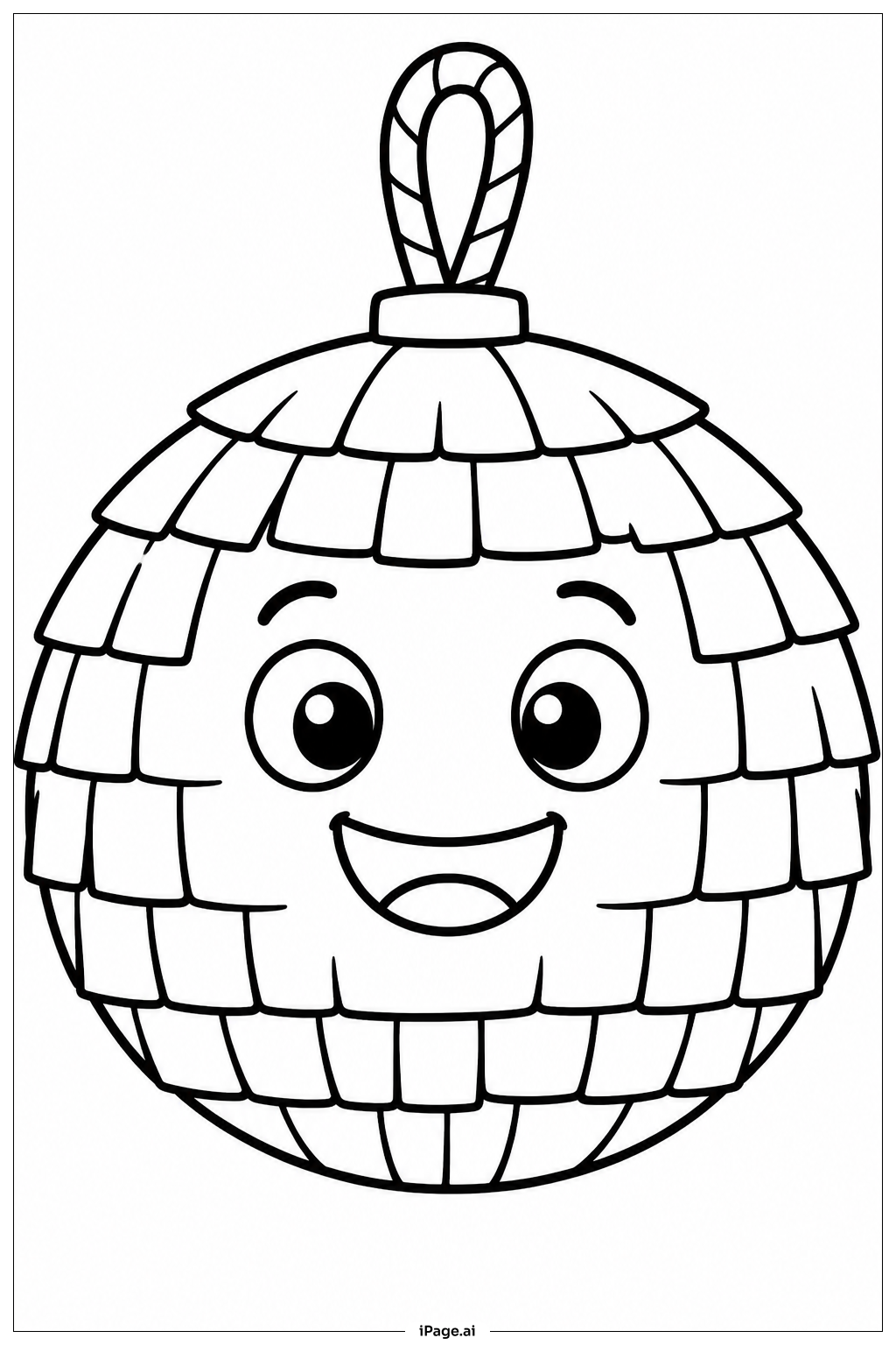 Página para colorear de Amigo Piñata Redondo