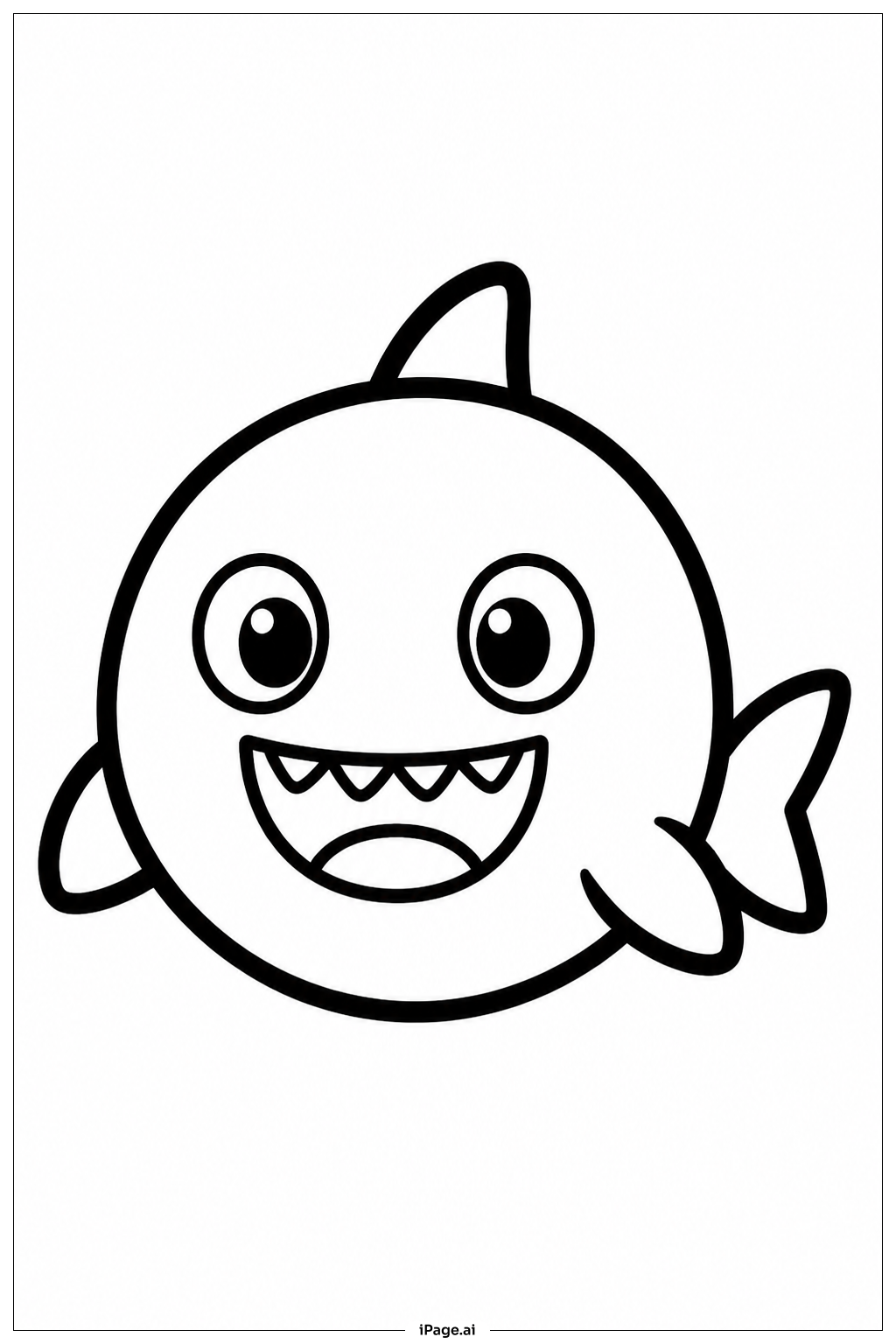 丸いサメキャラクター