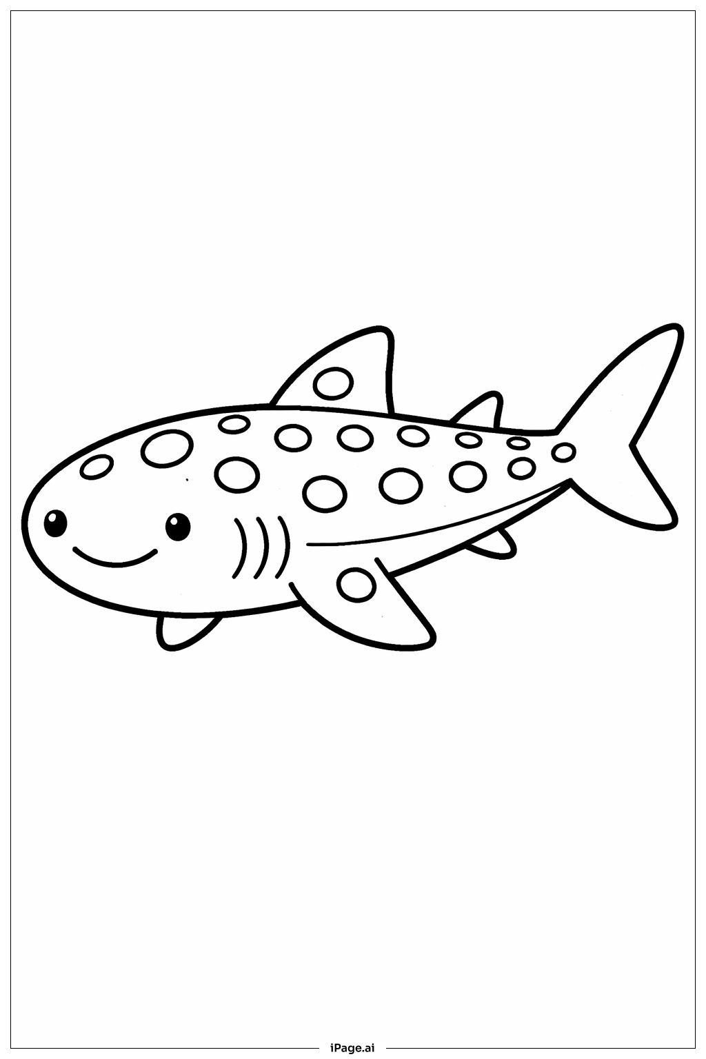 Página para colorear de Tiburón Ballena con Manchas Redondas