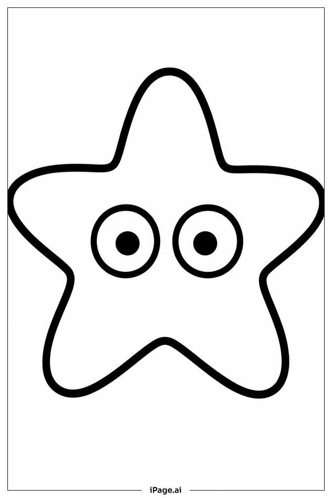 Round Starfish Coloring Page