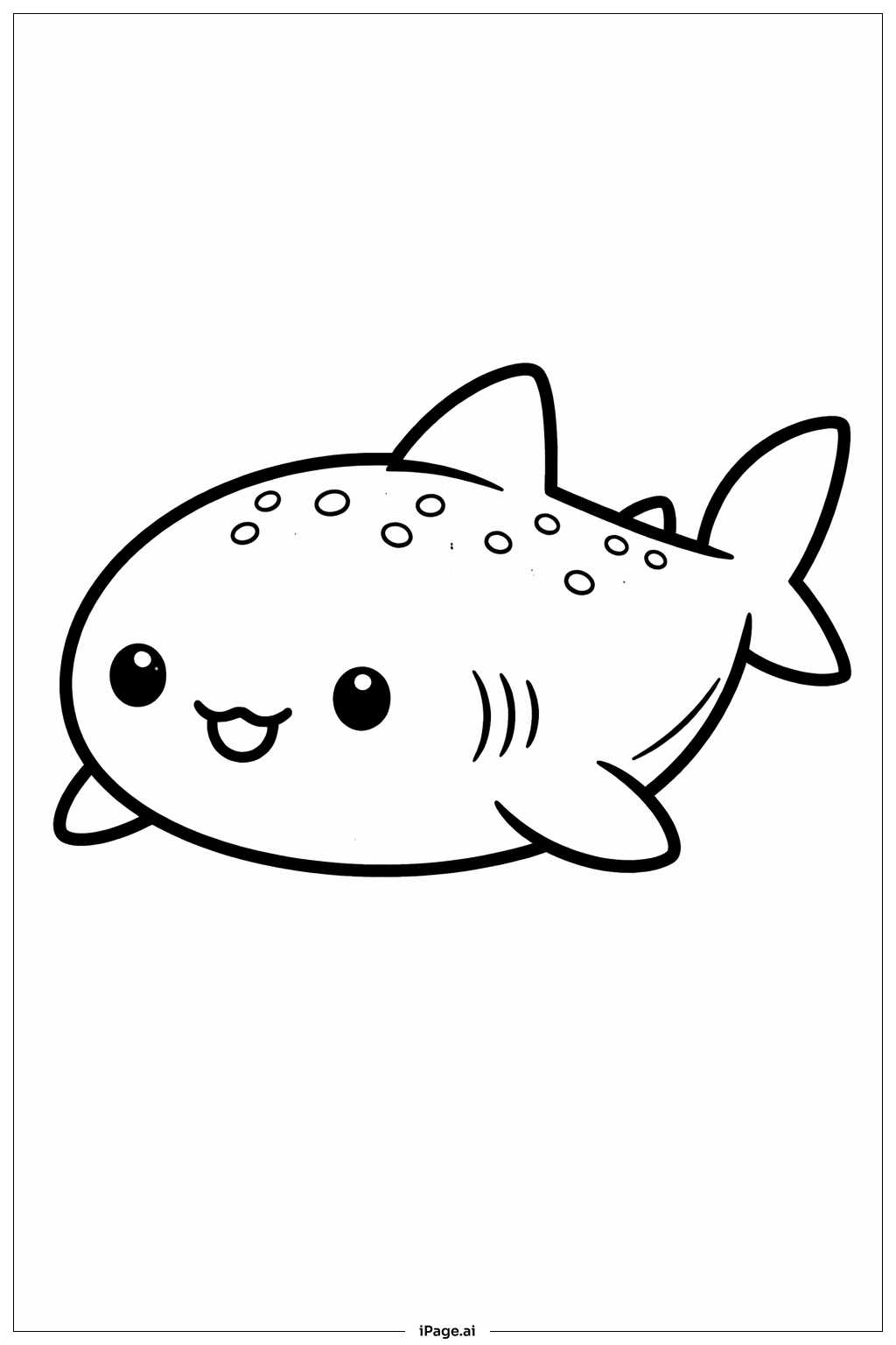  둥근 고래상어 색칠공부 페이지 