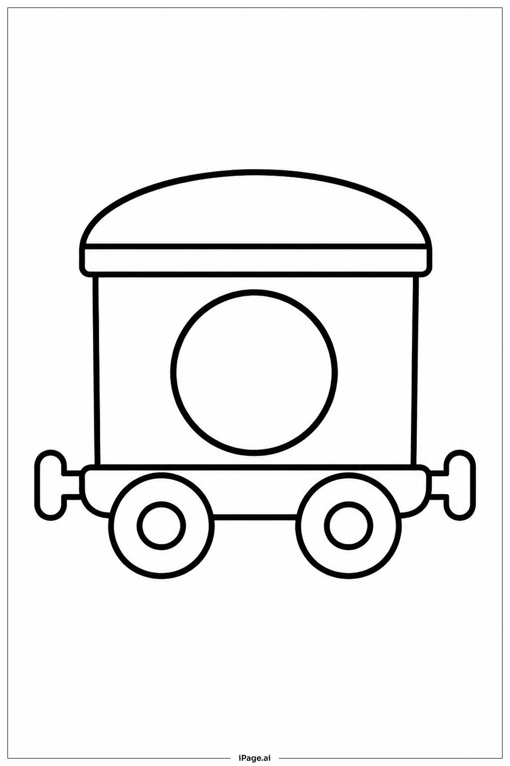 Página para colorear de Tren con Ventana Redonda
