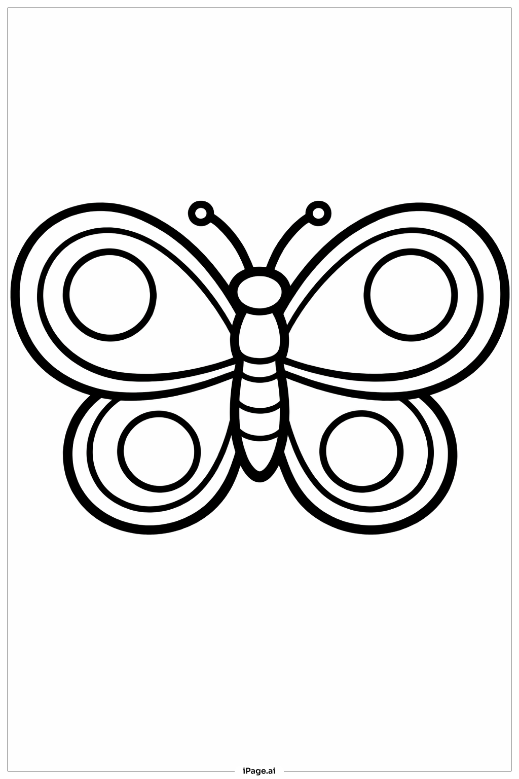 Round Wing Butterfly Coloring Page