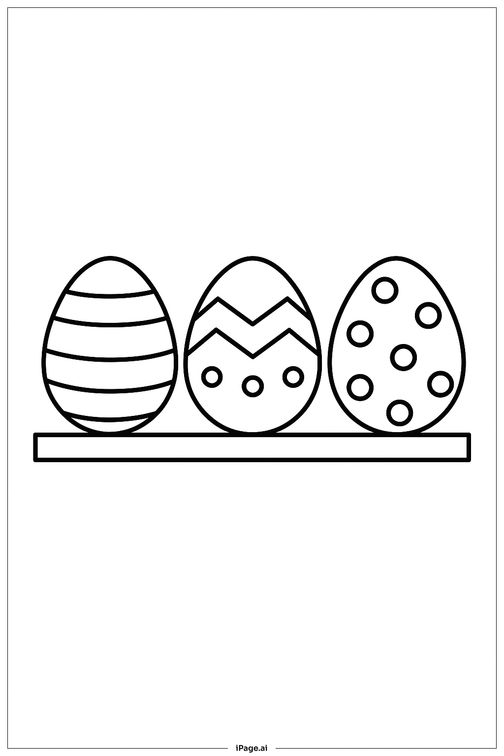  一排復活節彩蛋著色頁 