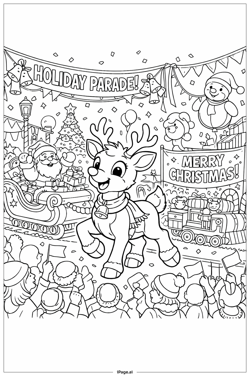 Page de coloriage Rudolph à la Parade Festive 