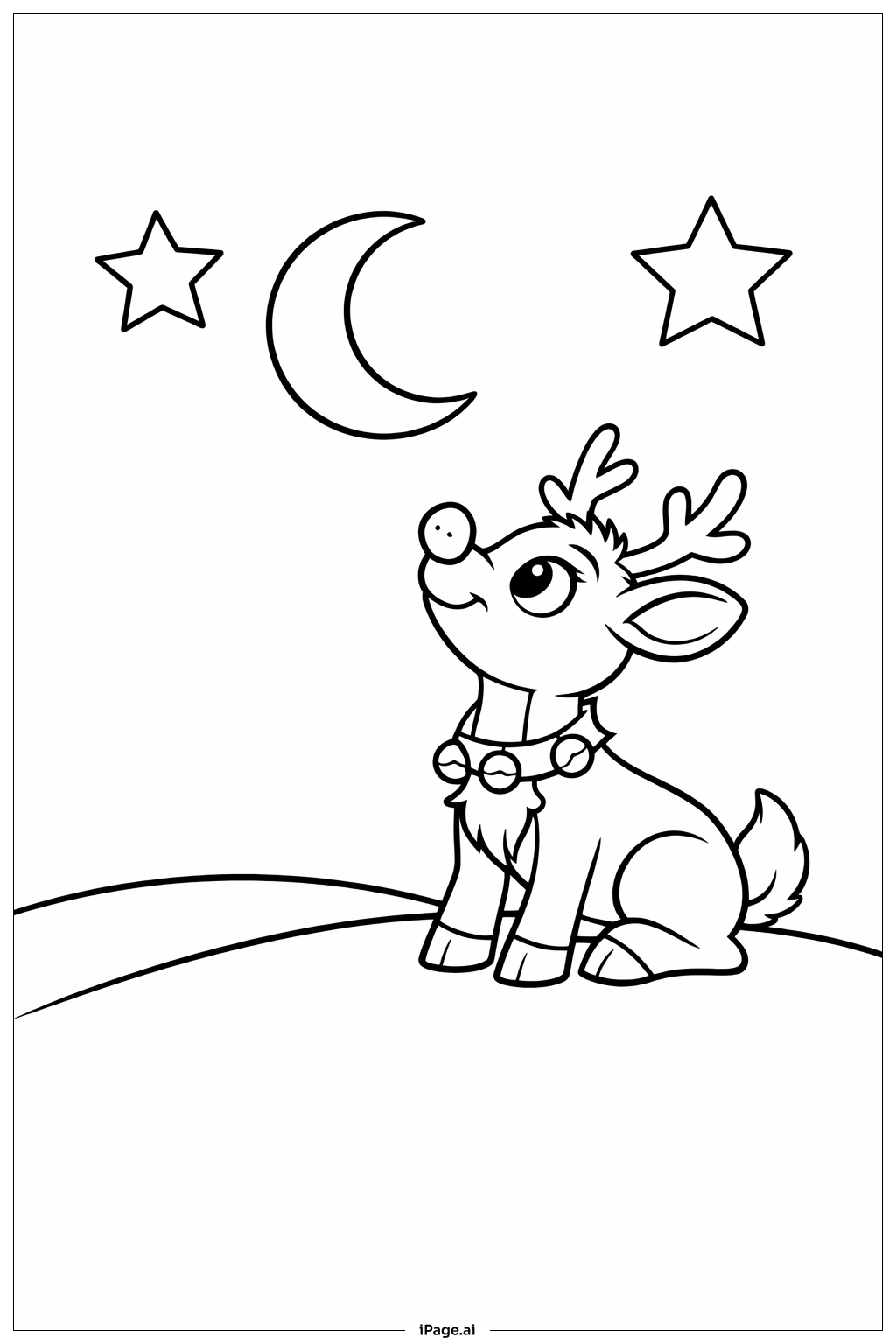  Page de coloriage Rudolph au clair de lune 