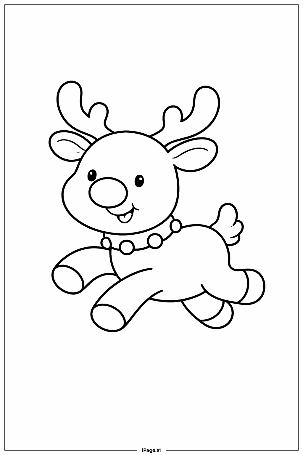  Page de coloriage Rudolph qui saute 